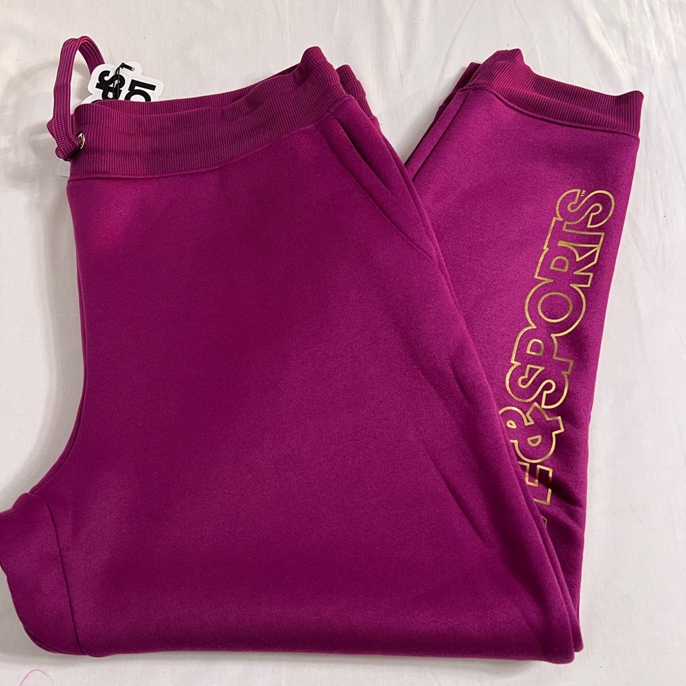 Love & Sports Fleece Joggers multiple sizes color berry